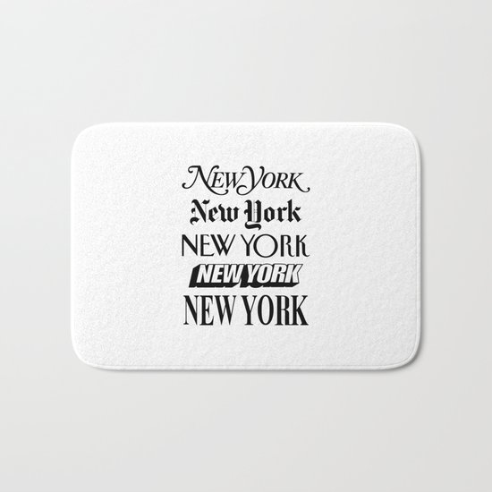 I Heart New York City Black and White New York Poster I Love NYC Design Bath Mat