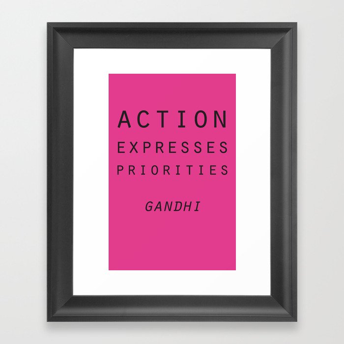 Action Gandhi Quote Framed Art Print