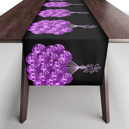 1970's Purple Disco Ball Balloons Table Runner