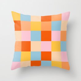 Colorful Checkered Plaid Pattern (ix 2021) Throw Pillow