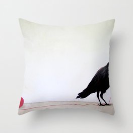 Black Raven Throw Pillow