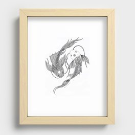 Koi Fishes Illustration Recessed Framed Print