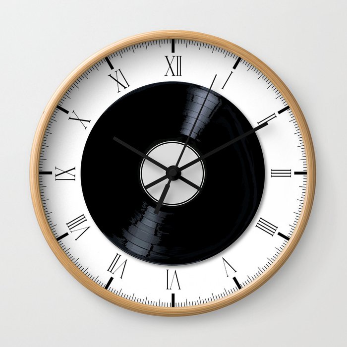 White Record Label Wall Clock