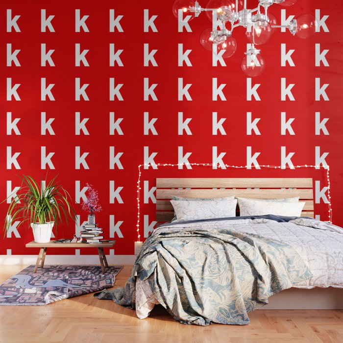 letter K (White & Red) Wallpaper