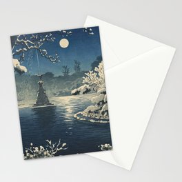 Ukiyo e Landscape Hibiya Moon by Tsuchiya Koitsu Stationery Card