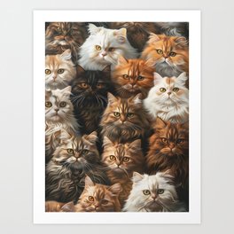 Feline Gathering Art Print