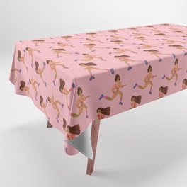 Besties on the Go Pattern (small / pastel pink) Tablecloth