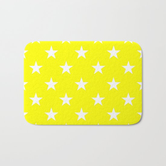 Stars (White/Yellow) Bath Mat