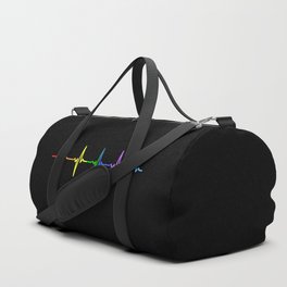 Rainbow Heartbeat Pulse LGBT Duffle Bag