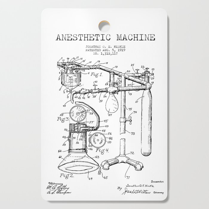 Vintage Anesthesia Gas Machine Cutting Board