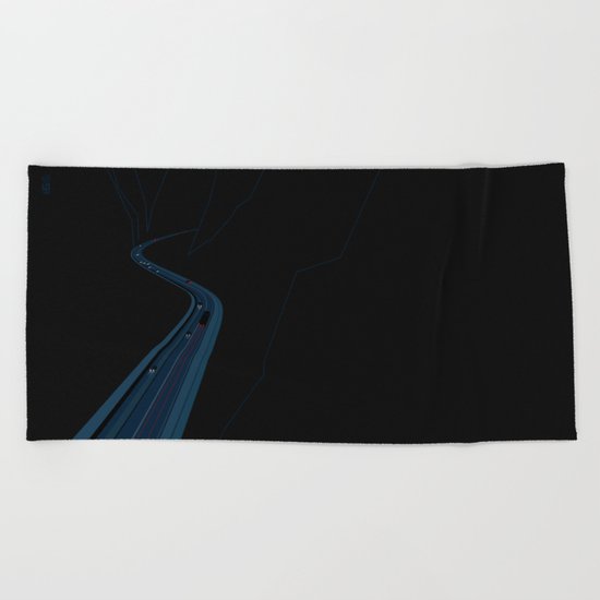 Through the Construct of Night Beach Towel