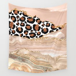 Blush Tiger Fur And Glamour Bohemian Marble Wall Tapestry