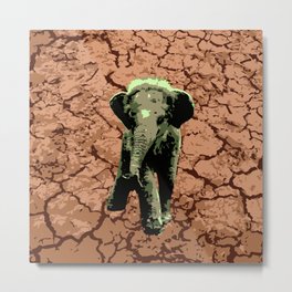 Lil' Buddy Metal Print | Digital, Friend, Drysoil, Nature, Cub, Earth, Graphicdesign, Planet, Wildlife, Curated 
