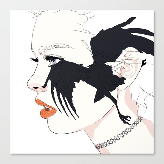 naked_black bird Canvas Print