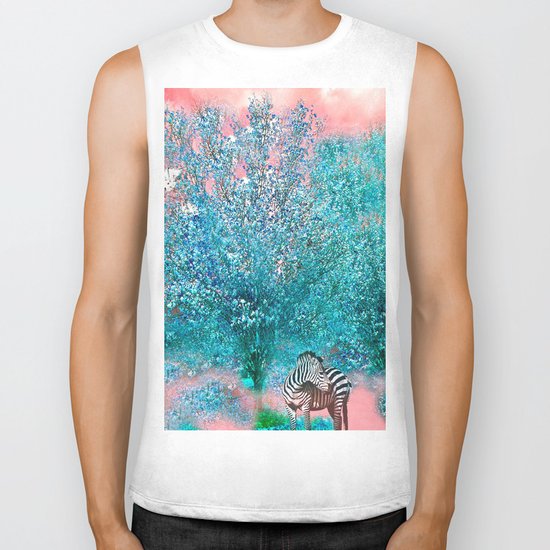 TREES AND ZEBRAS Biker Tank