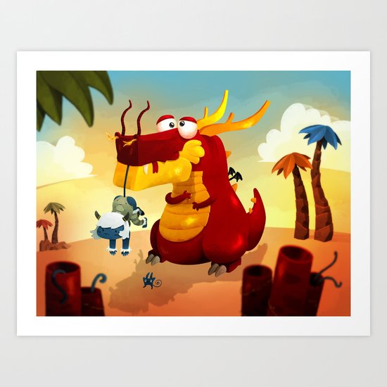 Dragonnet Rouge Art Print