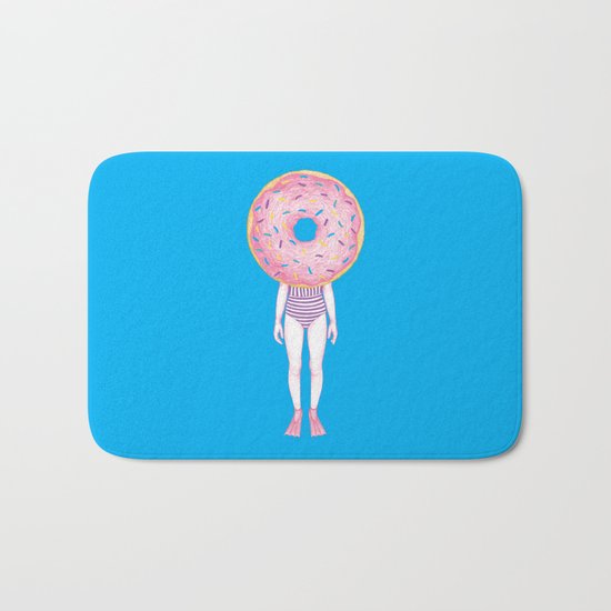 The Summer Treats : Blue Doughnut Bath Mat