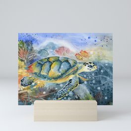 Colorful Seaturtle Art Mini Art Print