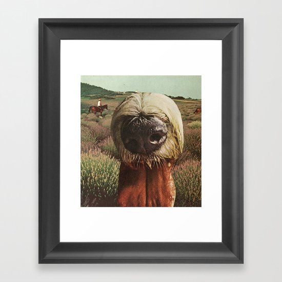 dog breath across a purple plain Framed Art Print