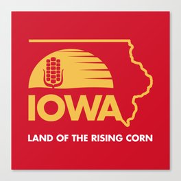 Iowa: Land of the Rising Corn - Red and Gold Edition Canvas Print