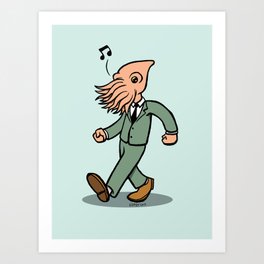 Whistling Squidface Art Print