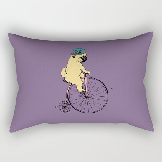 Pug Ride Rectangular Pillow