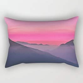  Pink Sunset Sky at Mountains Rectangular Pillow