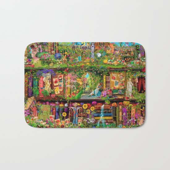 The Secret Garden Book Shelf Bath Mat