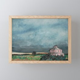 Storm over Pink House Newburyport MA Framed Mini Art Print