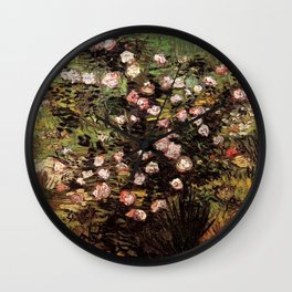 Rosebush in Blossom by Vincent van Gogh Wall Clock