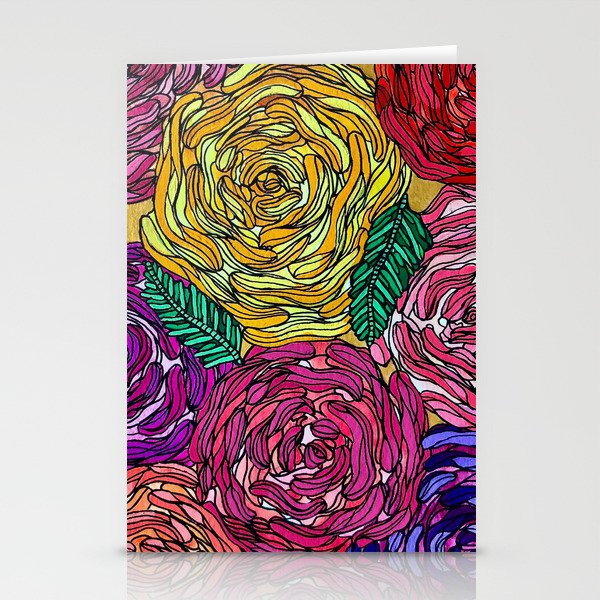 Multicolor Roses Stationery Cards
