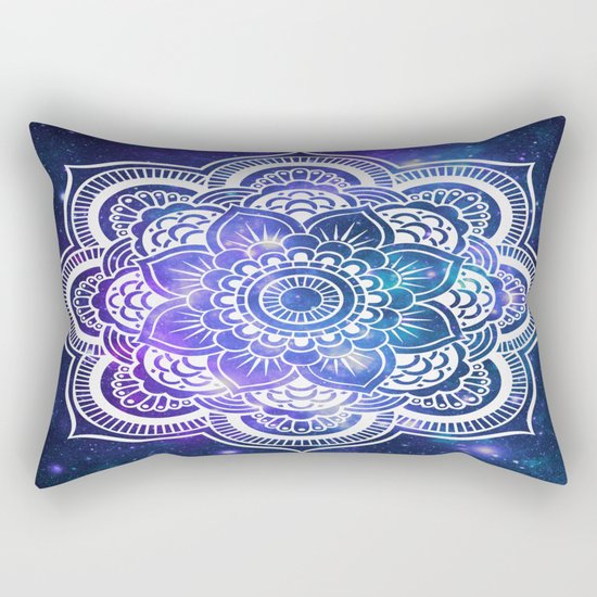 Mandala: Violet & Teal Galaxy Rectangular Pillow