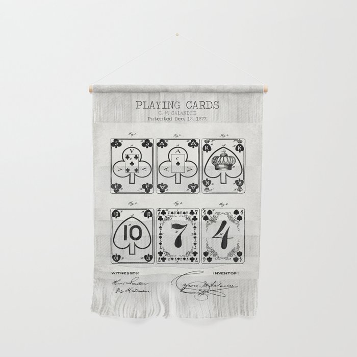 Playing cards old patent Wall Hanging