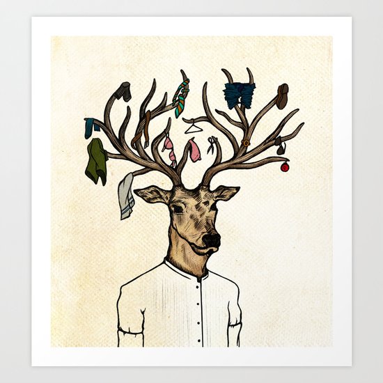 Evicted deer Art Print