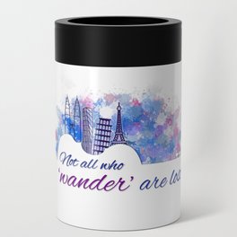 Musical world tour with city skyline watercolor doodle	 Can Cooler