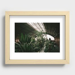 Green Train Station Recessed Framed Print