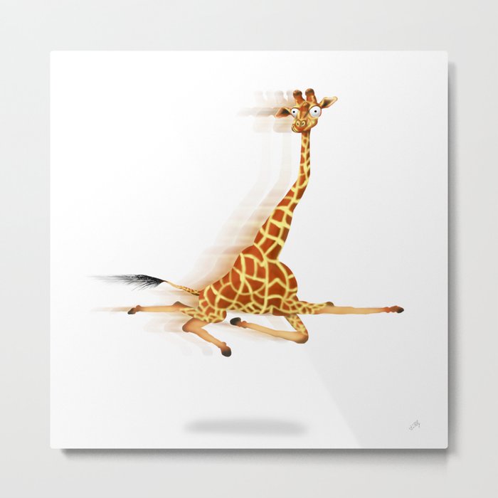 Running Giraffe / Jirafa Corriendo Metal Print