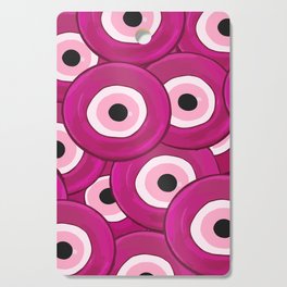 Watercolor Pink Evil Eye Cutting Board