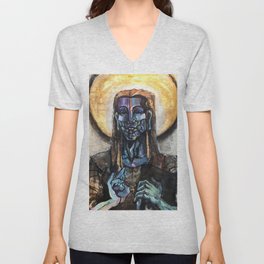 He stands at the door and knocks. V Neck T Shirt
