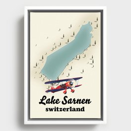 lake Sarnen switzerland map Framed Canvas