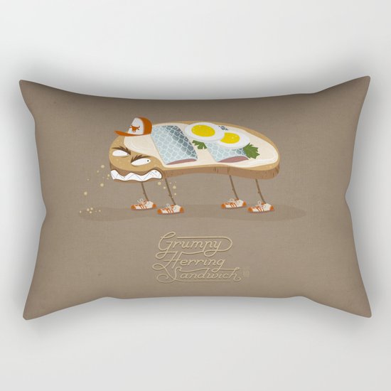 Grumpy Herring Sandwich Rectangular Pillow