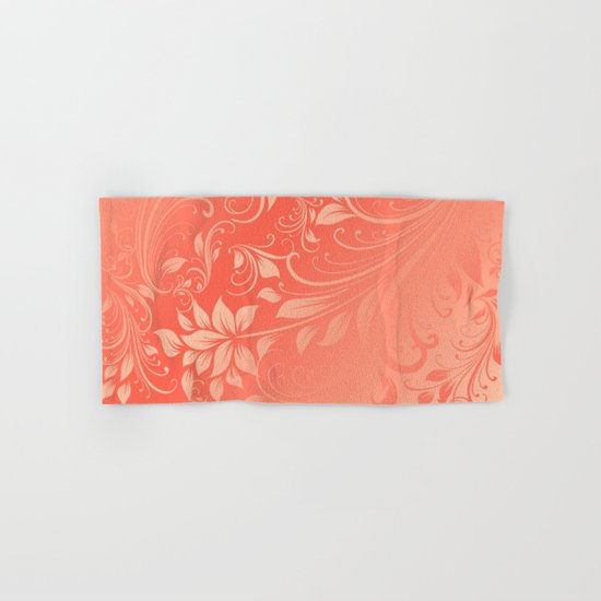 Coral Swirls leaves Hand & Bath Towel