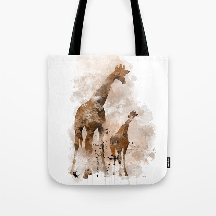 Giraffe and Baby Tote Bag