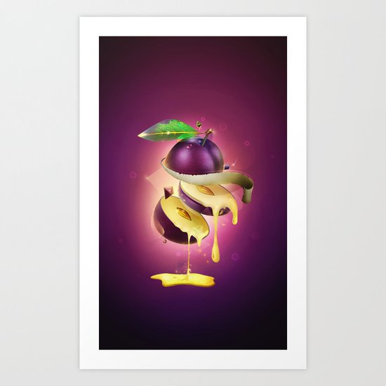 Sliced Plum Art Print