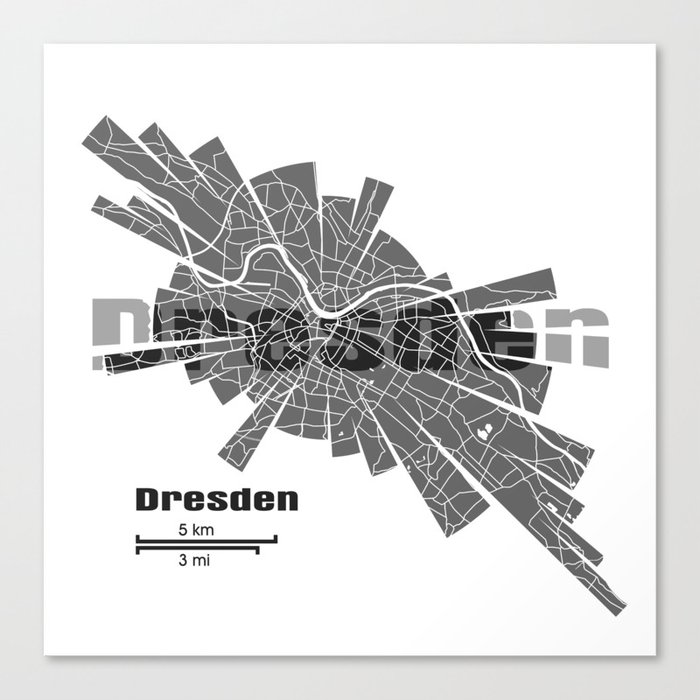 Dresden Map Canvas Print
