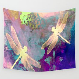 Painting Dragonflies and Orchids A Wall Tapestry