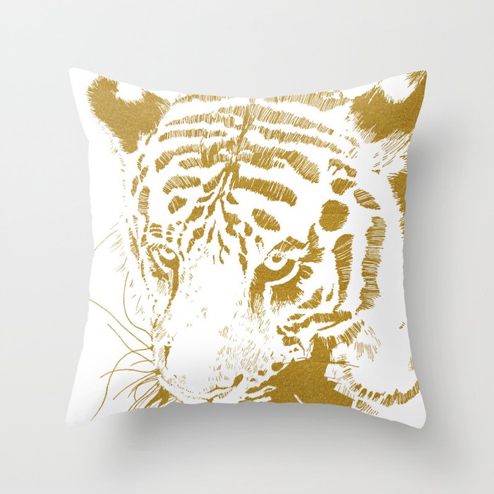 Golden tiger Throw Pillow