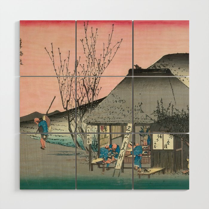 Utagawa Hiroshige 歌川広重 Mariko Station Tea Shop (meibutsu chamise, 名物茶店) Wood Wall Art