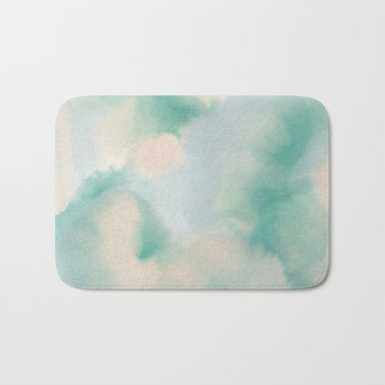 GREEN WATERCOLOR Bath Mat