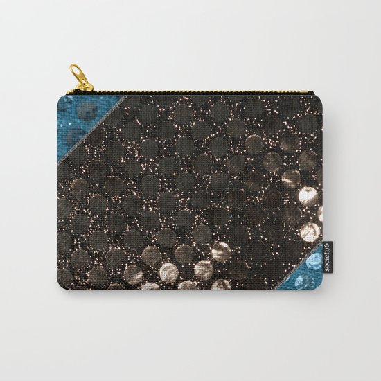Shiny glitter #3 #Mixed #Black #Aqua #decor #art #society6 Carry-All Pouch